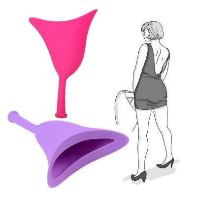 Soft flexible silicone portable urinal toilet for women