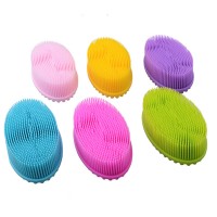 Ultra Soft Silicone Bay Bath Scrubber Sponge Anti-bacterial Body Shower Massager Silicone Baby Bath Brush